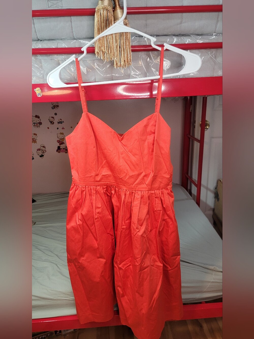 GAP Coral Orange Spaghetti-Strap Midi Dress With Pockets Size 2